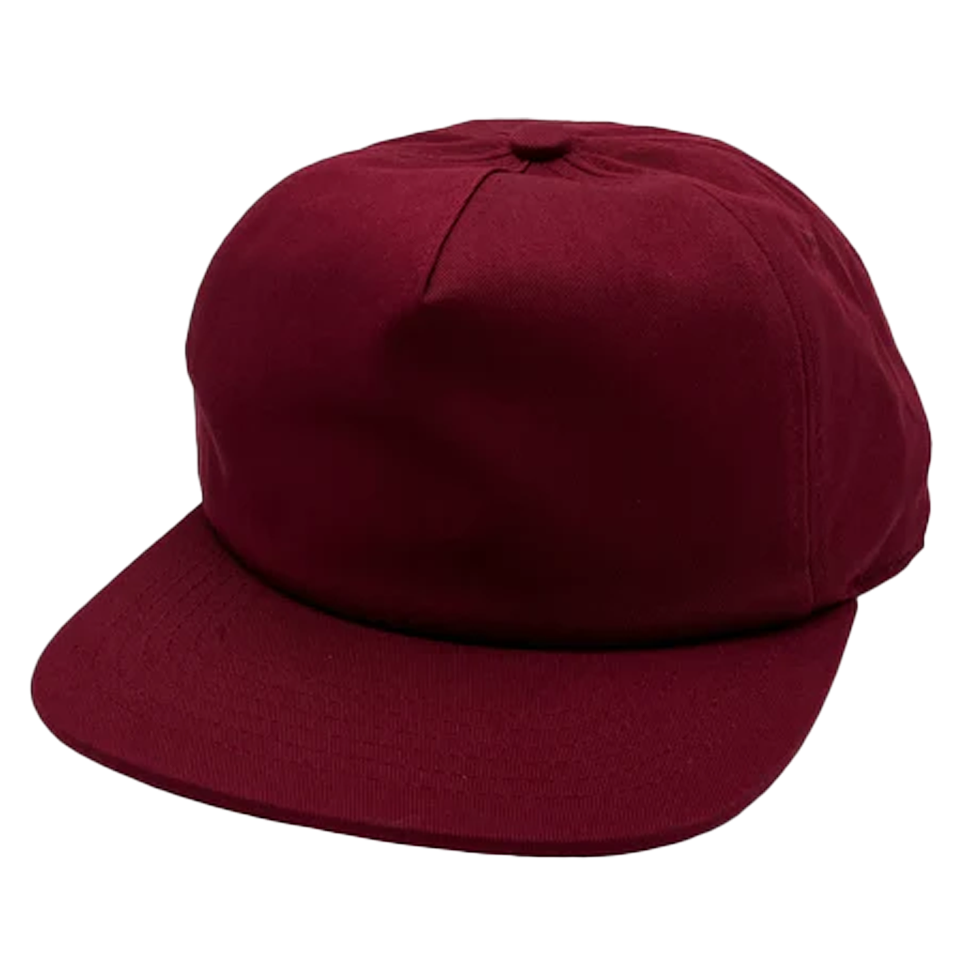 GNV-1040SB - 5 Panels Mid Profile Flat Bill - Maroon / One Size - CAPS