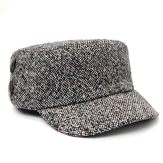 Cadet Cap - Knitted Glitter Black Mix Colour - OSFA