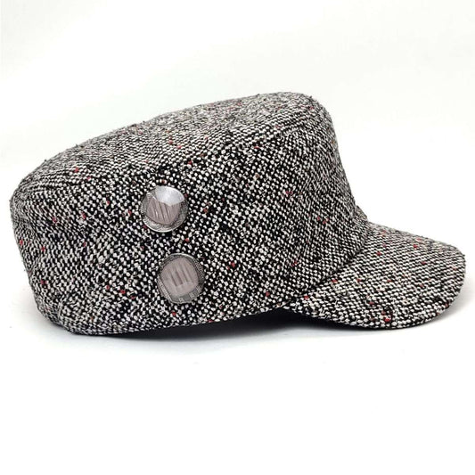 Cadet Cap - Knitted Glitter Black Mix Colour - OSFA