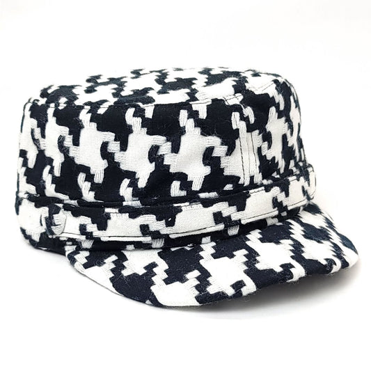 Cadet Cap - Houndstooth XO41 Black and White - OSFA