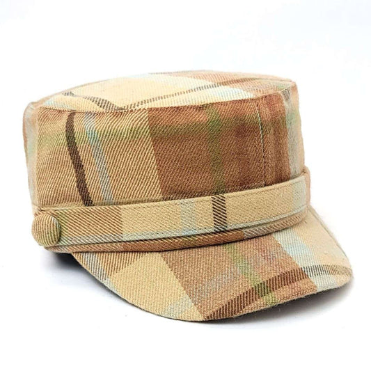Cadet Cap -G8016 Plaid Pattern, - Khaki / OSFA