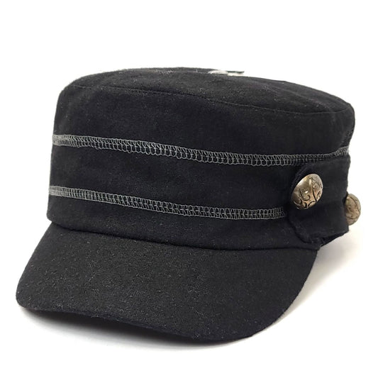 Cadet Cap - Buttons Decor HC0717 Multi-Coloured - Black / OSFA