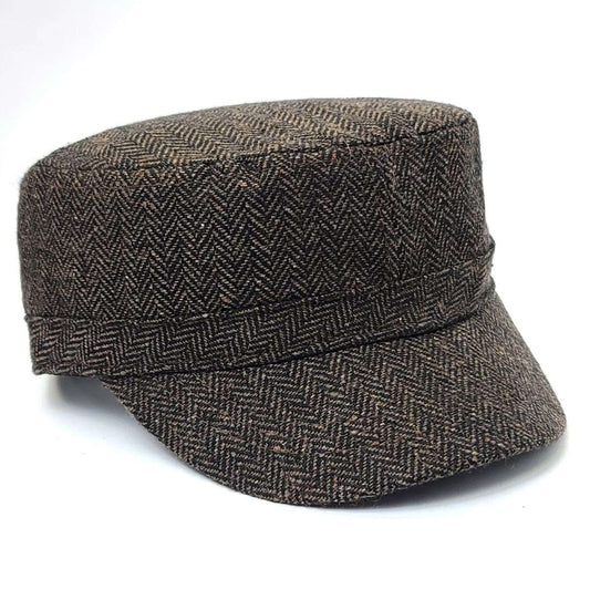 Cadet Cap - Herringbone 9693 Dark Brown & Velcro - OSFA