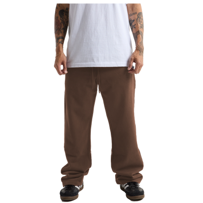 Garment Dye Straight Leg Baggy Sweatpants - 13.5 oz - Mocha / S - SWEATPANTS