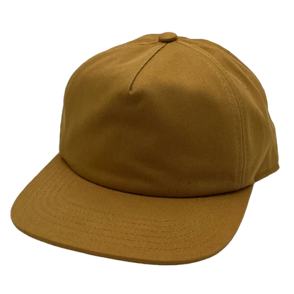 GNV-1040SB - 5 Panels Mid Profile Flat Bill - Mustard / One Size - CAPS