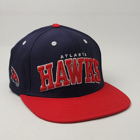 Atlanta Hawks Cap - Snapback Navy & Red 2 Tone Adjustable - OSFA - NBA