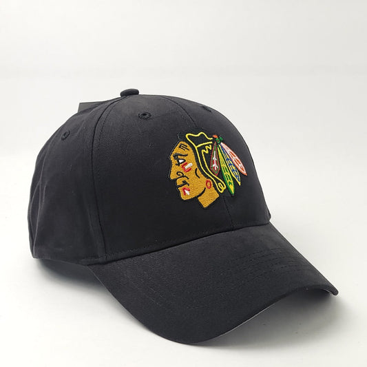 Chicago Blackhawks - Basic Black Adjustable - OSFA - NHL Cap