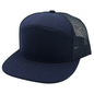 GNV-7005M - 7 Panels Mesh Flat Bill Cap - Navy / One Size - CAPS