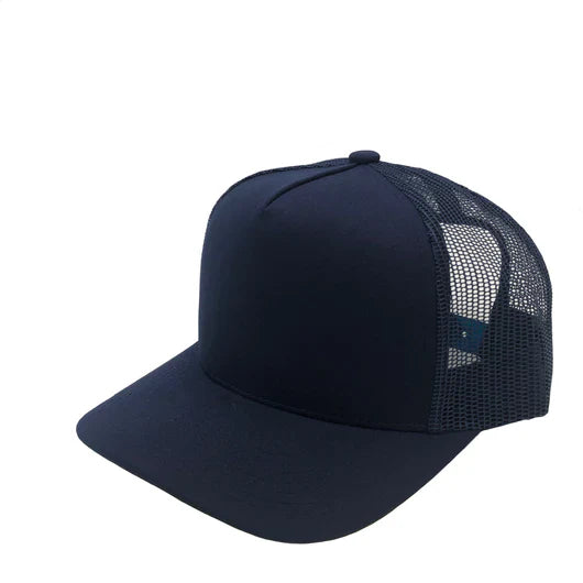 GNV-008M - Premium Pro Style Mesh Trucker Cap - Navy / One Size - CAPS