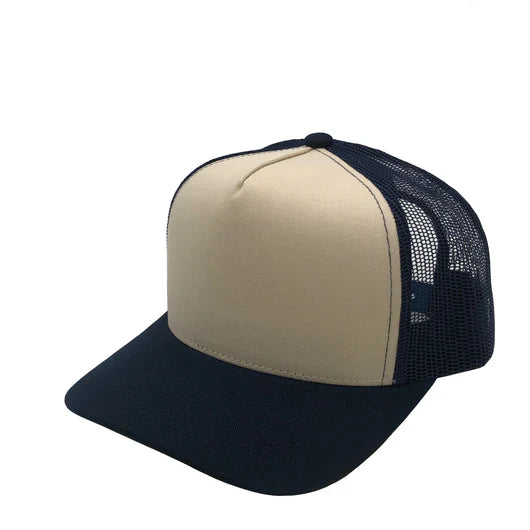 GNV-008M - Premium Pro Style Mesh Trucker Cap - Navy Stone / One Size - CAPS