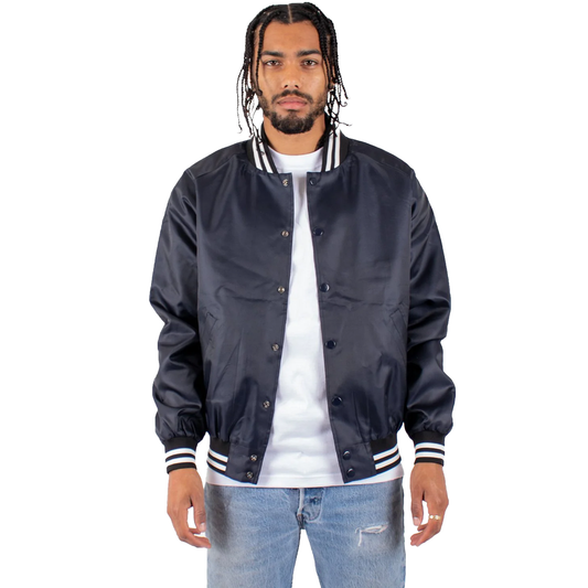Varsity Bomber Jacket - Navy / XS - COATS & JACKETS