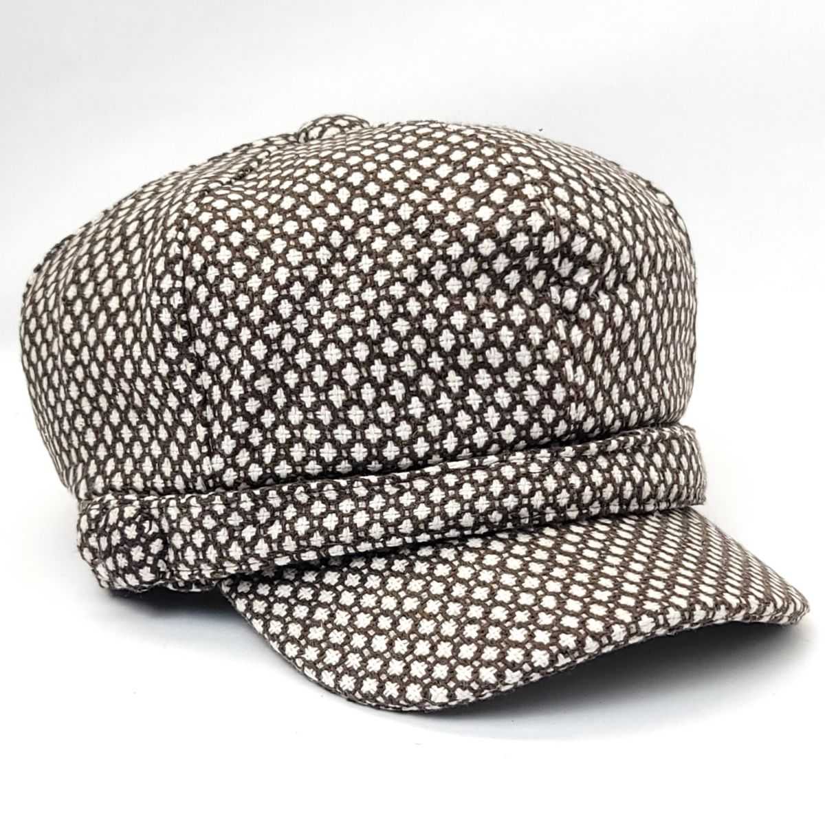 Newsboy Hat - Polka Dots Brown & Black - OSFA