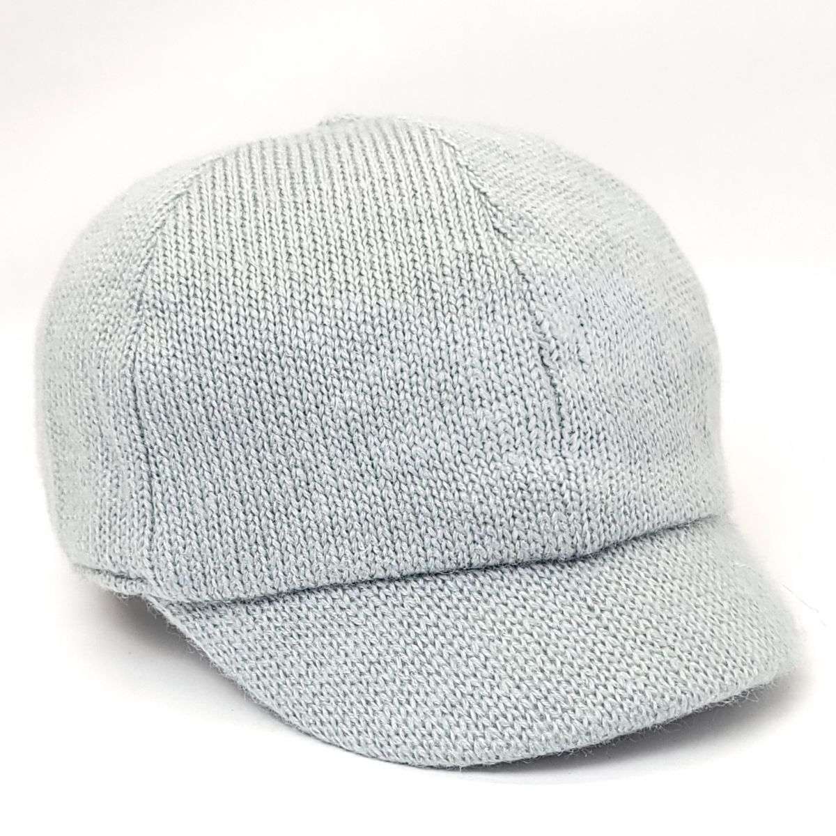 Newsboy Hat - Knitted Multi-Coloured - Light Grey / OSFA
