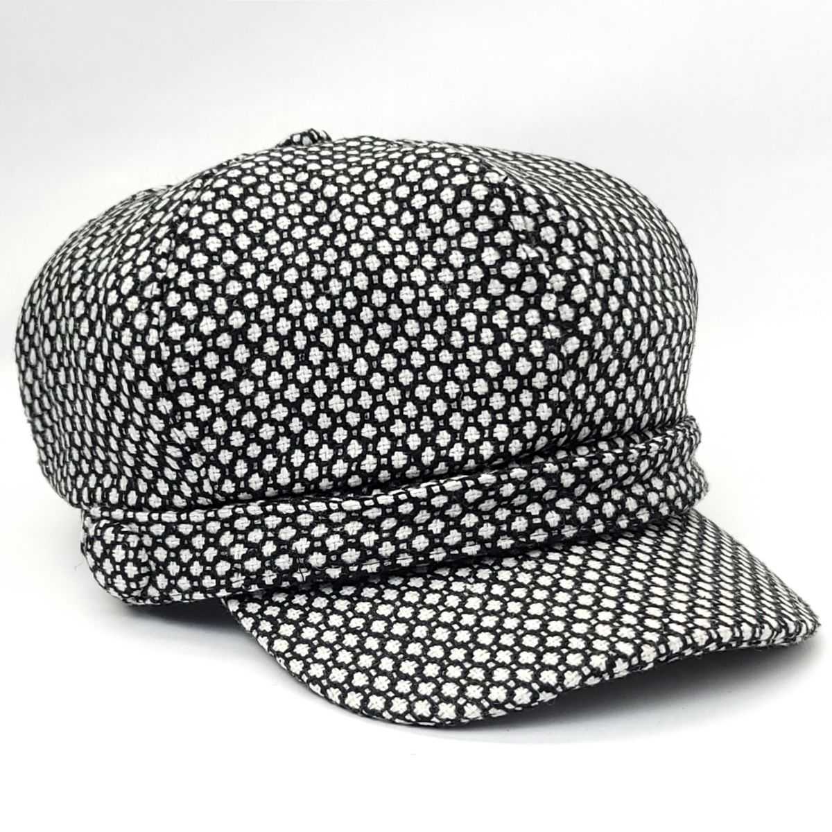 Newsboy Hat - Polka Dots Brown & Black - OSFA