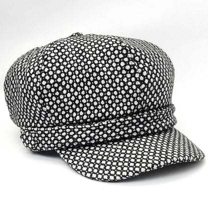 Newsboy Hat - Polka Dots Brown & Black - OSFA