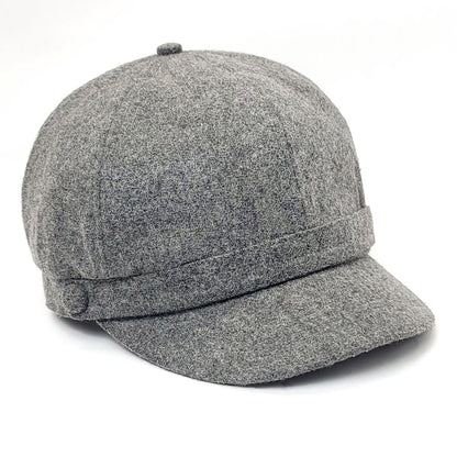 Newsboy Hat - Solid Color Grey & Brown - OSFA