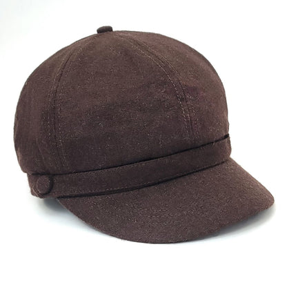 Newsboy Hat - Solid Color Grey & Brown - OSFA
