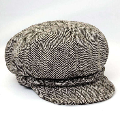 Newsboy Hat - Braided Brown & Black - OSFA