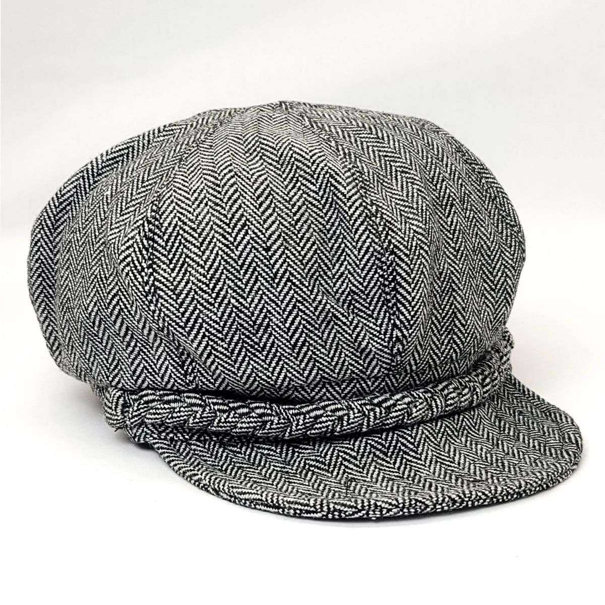 Newsboy Hat - Braided Brown & Black - OSFA