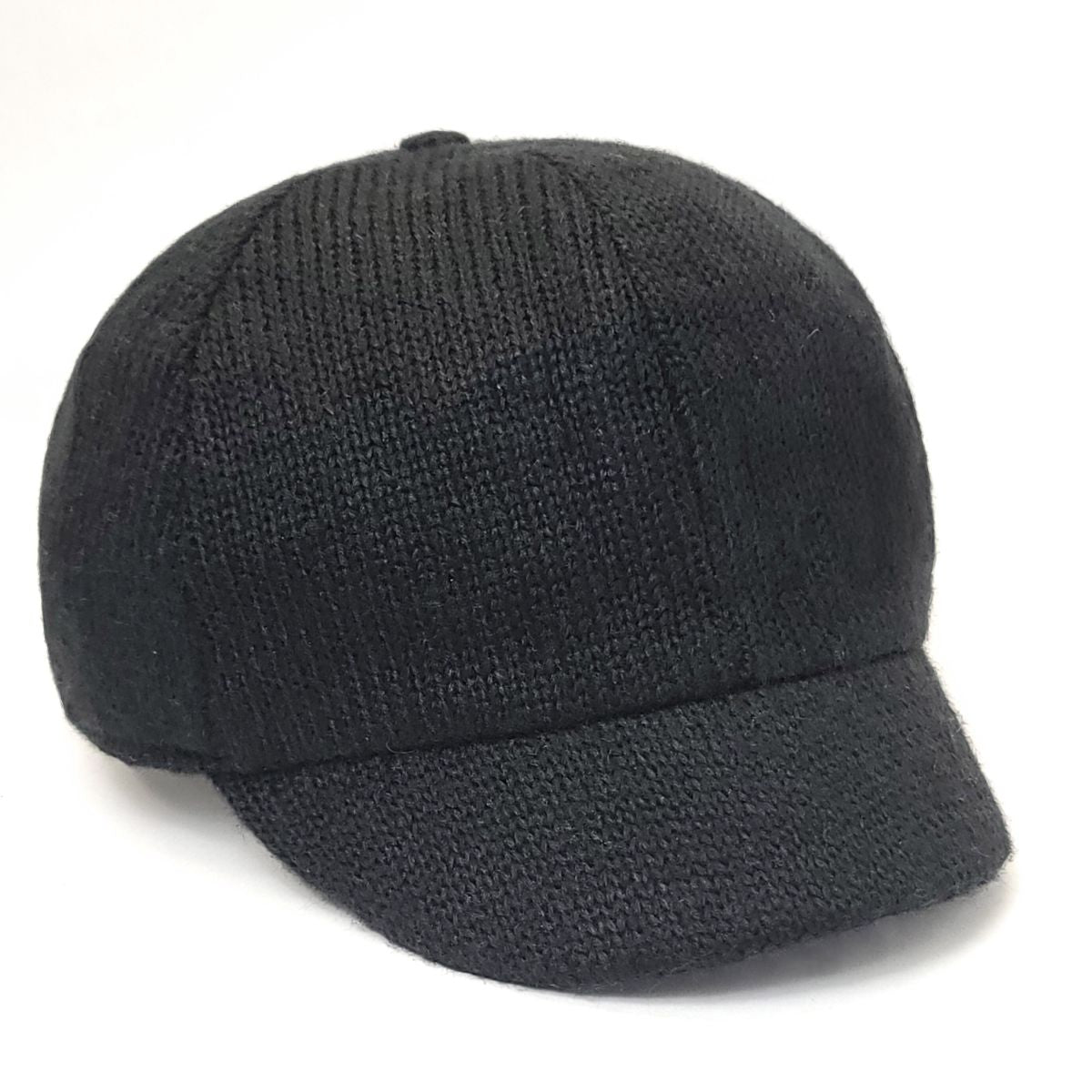 Newsboy Hat - Knitted Multi-Coloured - Black / OSFA