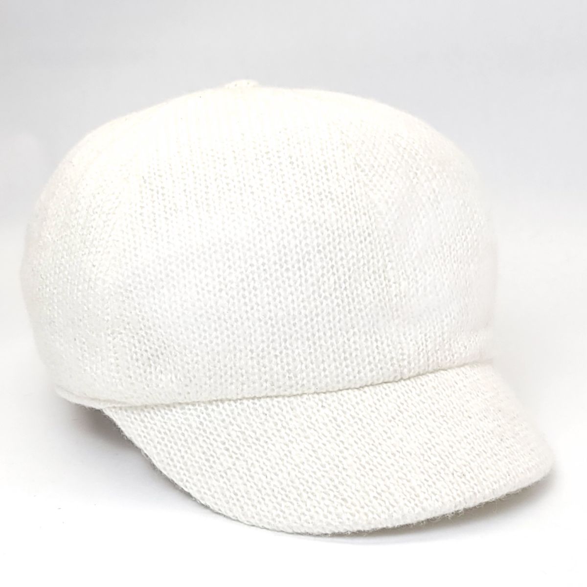 Newsboy Hat - Knitted Multi-Coloured - White / OSFA