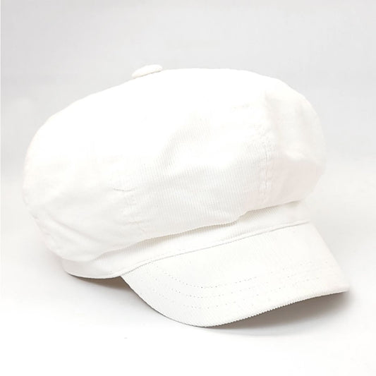 Newsboy Hat - Corduroy Multi-Coloured - White / OSFA