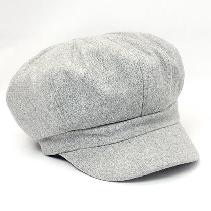 Newsboy Hat - Solid Colour Light Grey & - OSFA