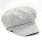 Newsboy Hat - Solid Colour Light Grey & - OSFA