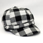 Newsboy Hat - Plaid Pattern Brown & Black - OSFA