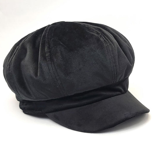 Newsboy Hat - Velvet Black - OSFA