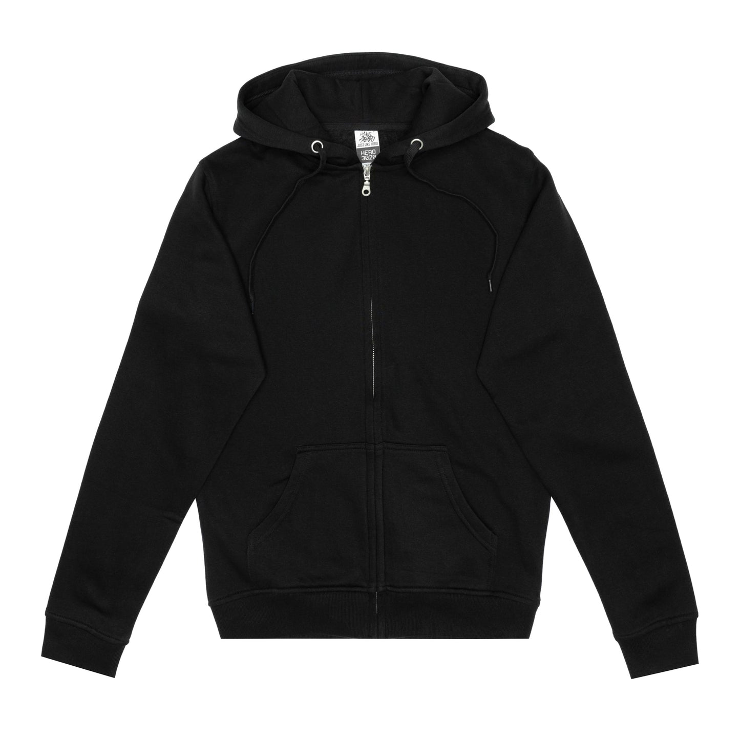 HERO-3020 Unisex Full Zip Hoodie - Black