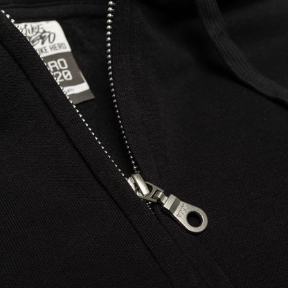 HERO-3020 Unisex Full Zip Hoodie - Black - Full-Zip