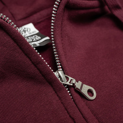 HERO-3020 Unisex Full Zip Hoodie - Maroon - Full-Zip