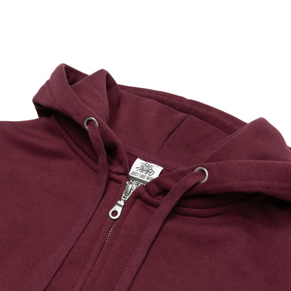 HERO-3020 Unisex Full Zip Hoodie - Maroon - Full-Zip