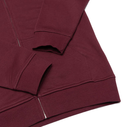 HERO-3020 Unisex Full Zip Hoodie - Maroon - Full-Zip