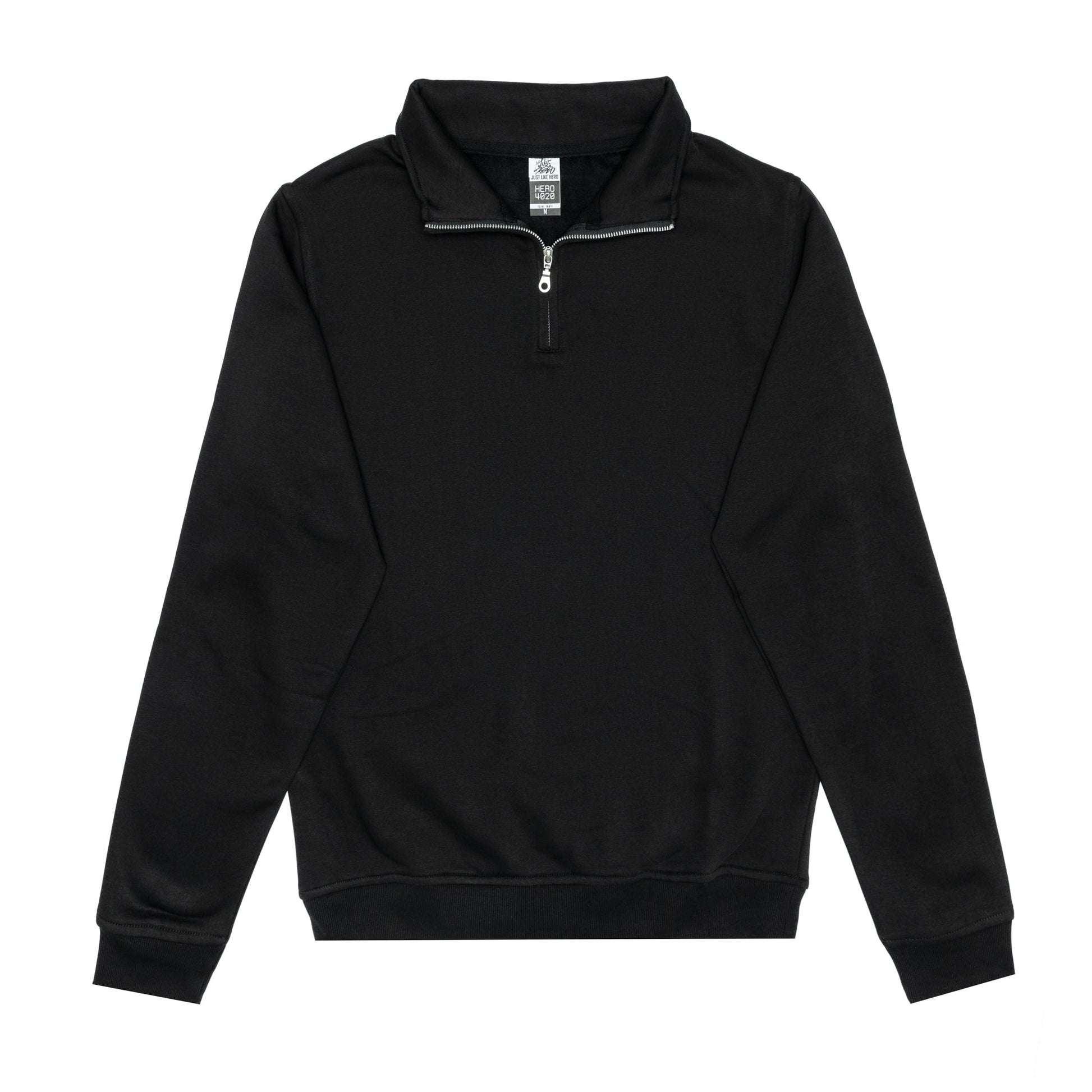 HERO-4020 Unisex Quarter Zip Sweatshirt - Black - Quarter-Zip