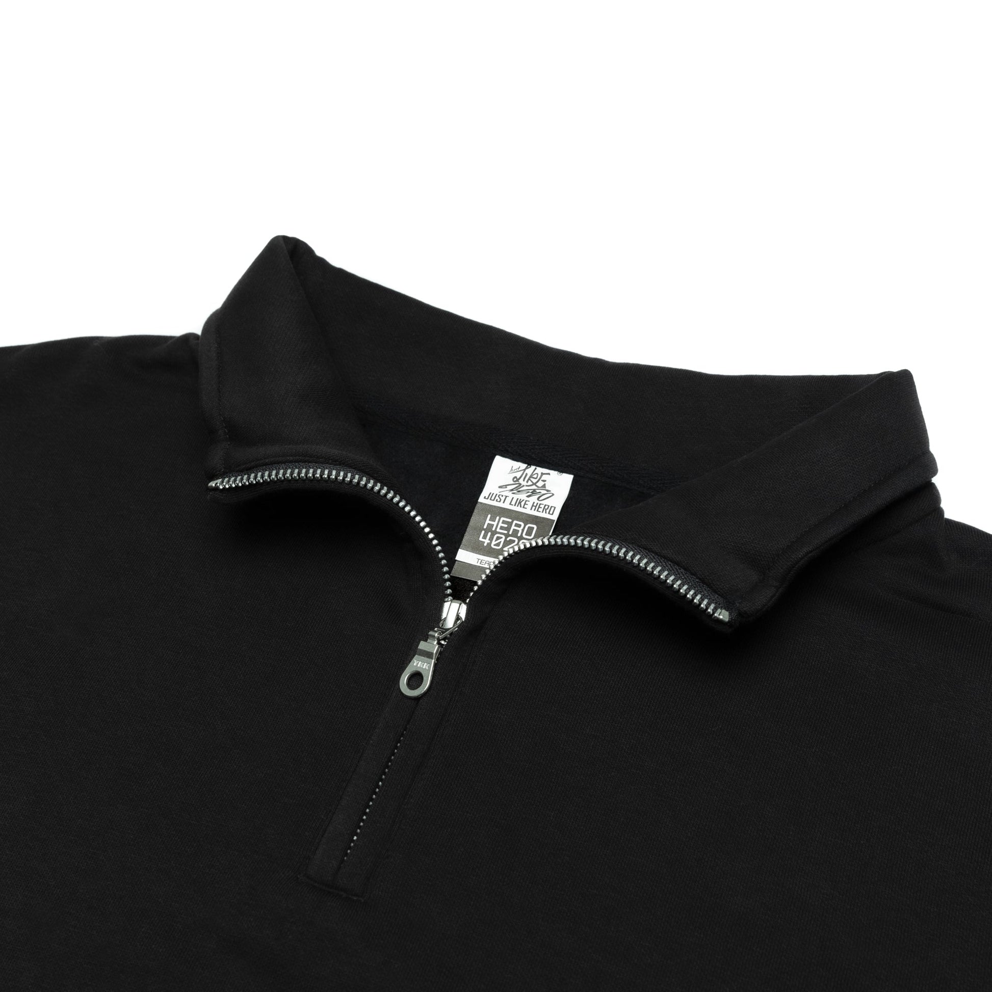HERO-4020 Unisex Quarter Zip Sweatshirt - Black - Quarter-Zip