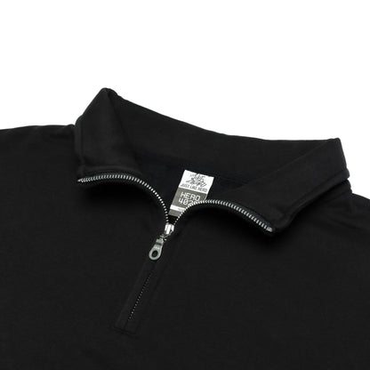 HERO-4020 Unisex Quarter Zip Sweatshirt - Black - Quarter-Zip