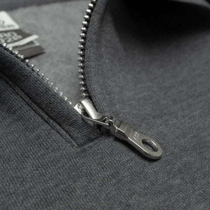 HERO-4020 Unisex Quarter Zip Sweatshirt - Dark Heather - Quarter-Zip
