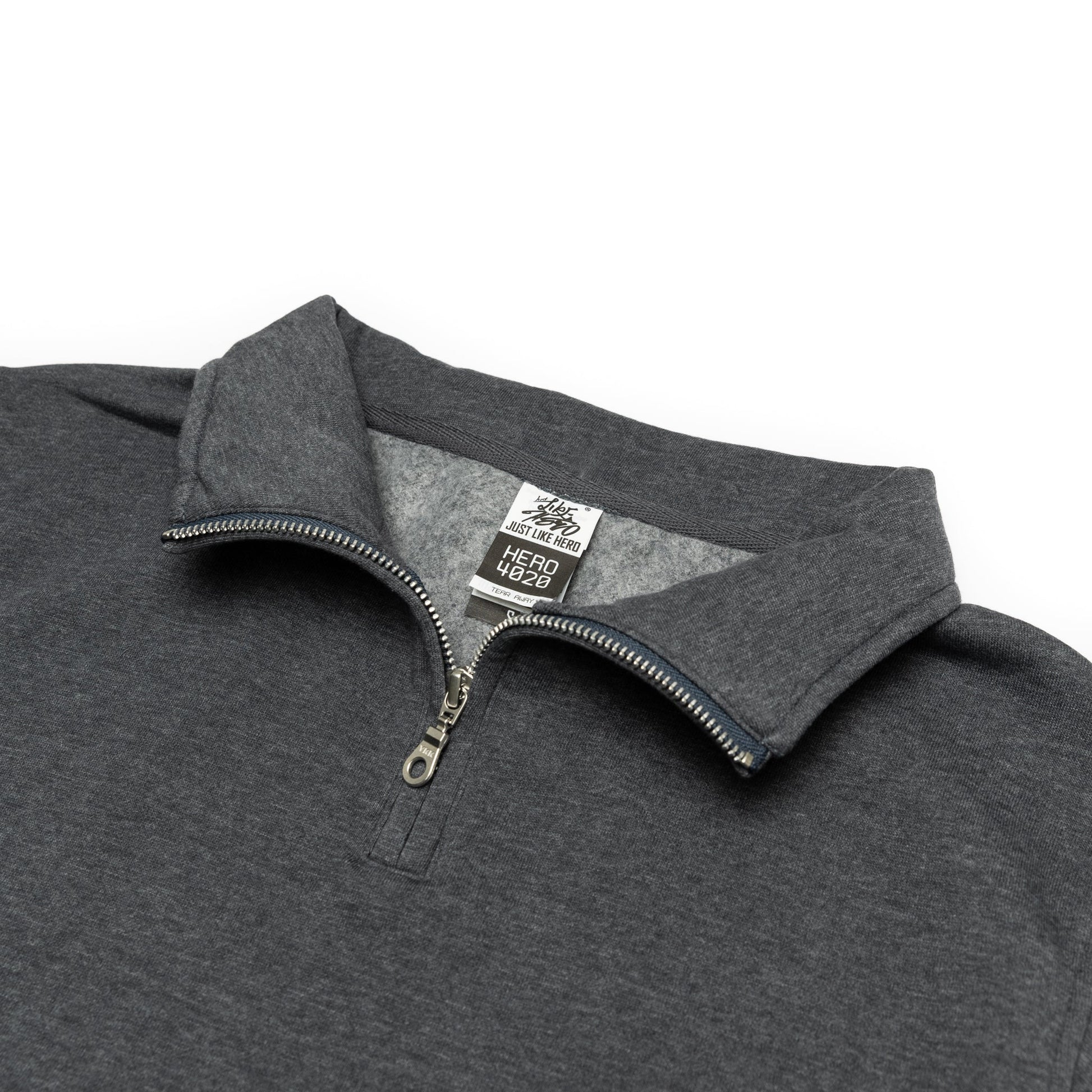 HERO-4020 Unisex Quarter Zip Sweatshirt - Dark Heather - Quarter-Zip