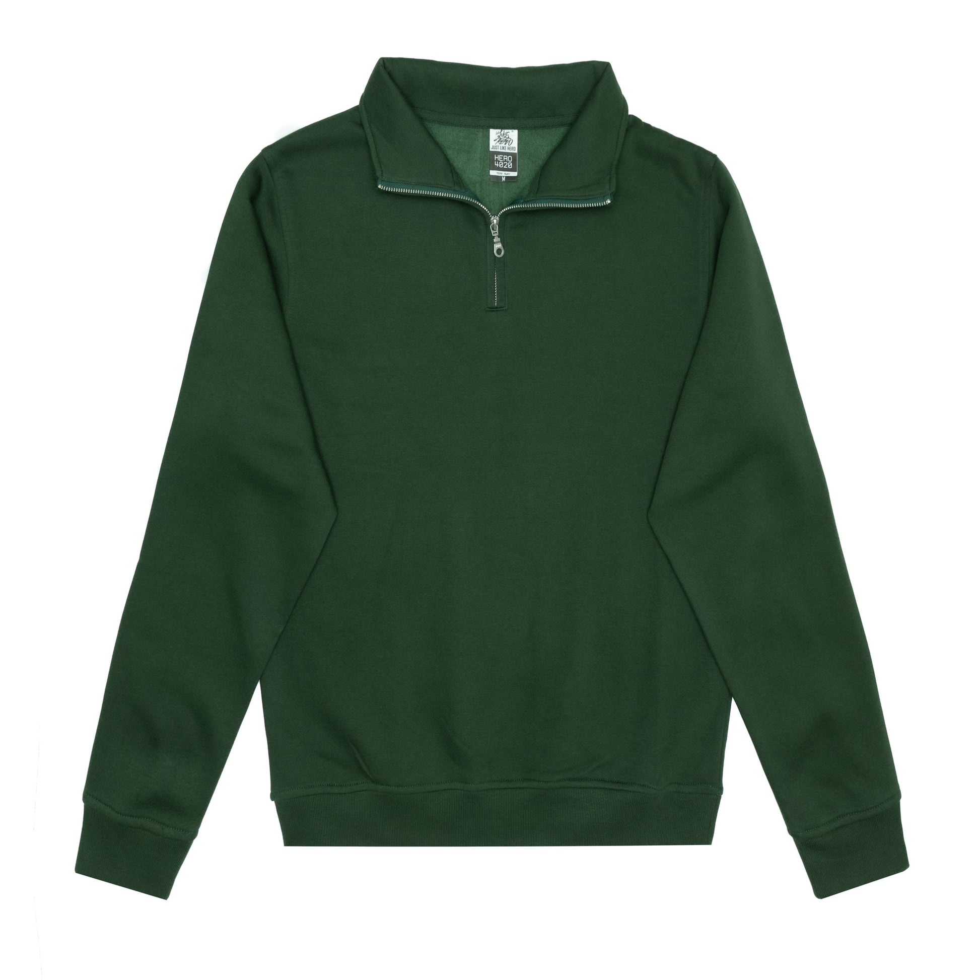 HERO-4020 Unisex Quarter Zip Sweatshirt - Forest Green - Quarter-Zip