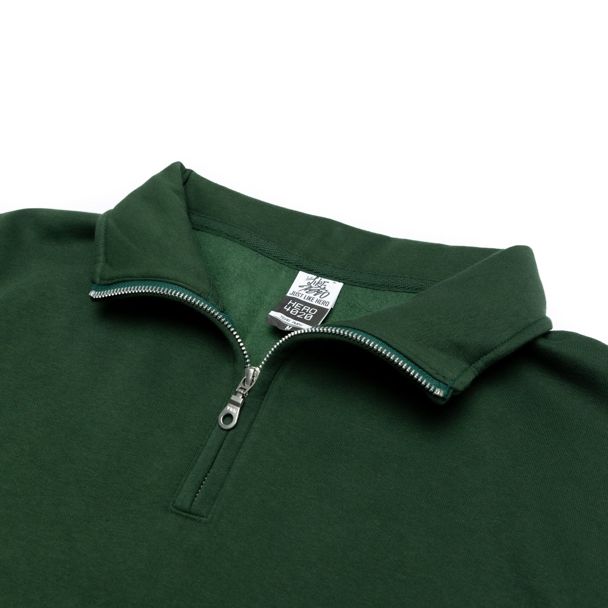 HERO-4020 Unisex Quarter Zip Sweatshirt - Forest Green - Quarter-Zip