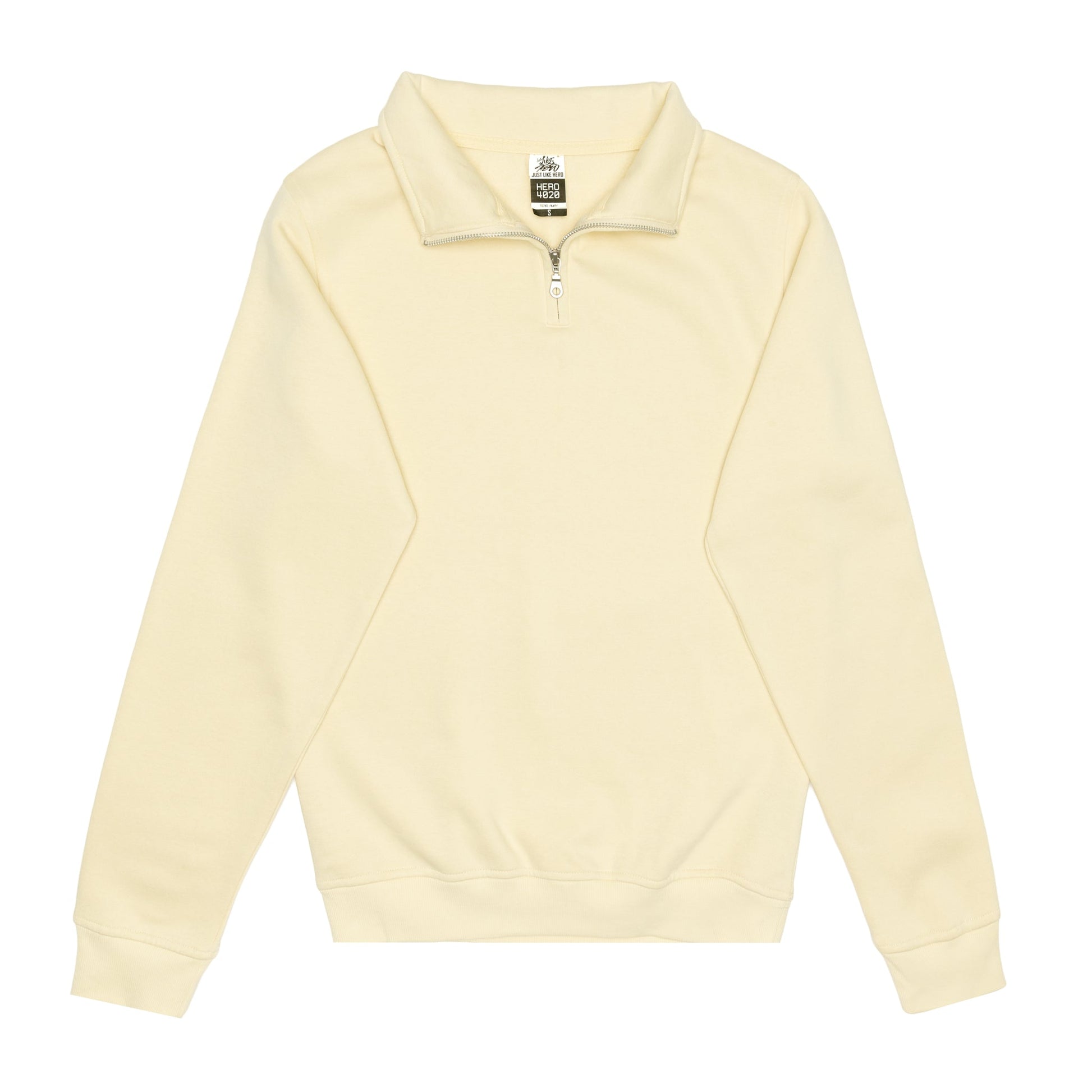 HERO-4020 Unisex Quarter Zip Sweatshirt - Ivory - Quarter-Zip