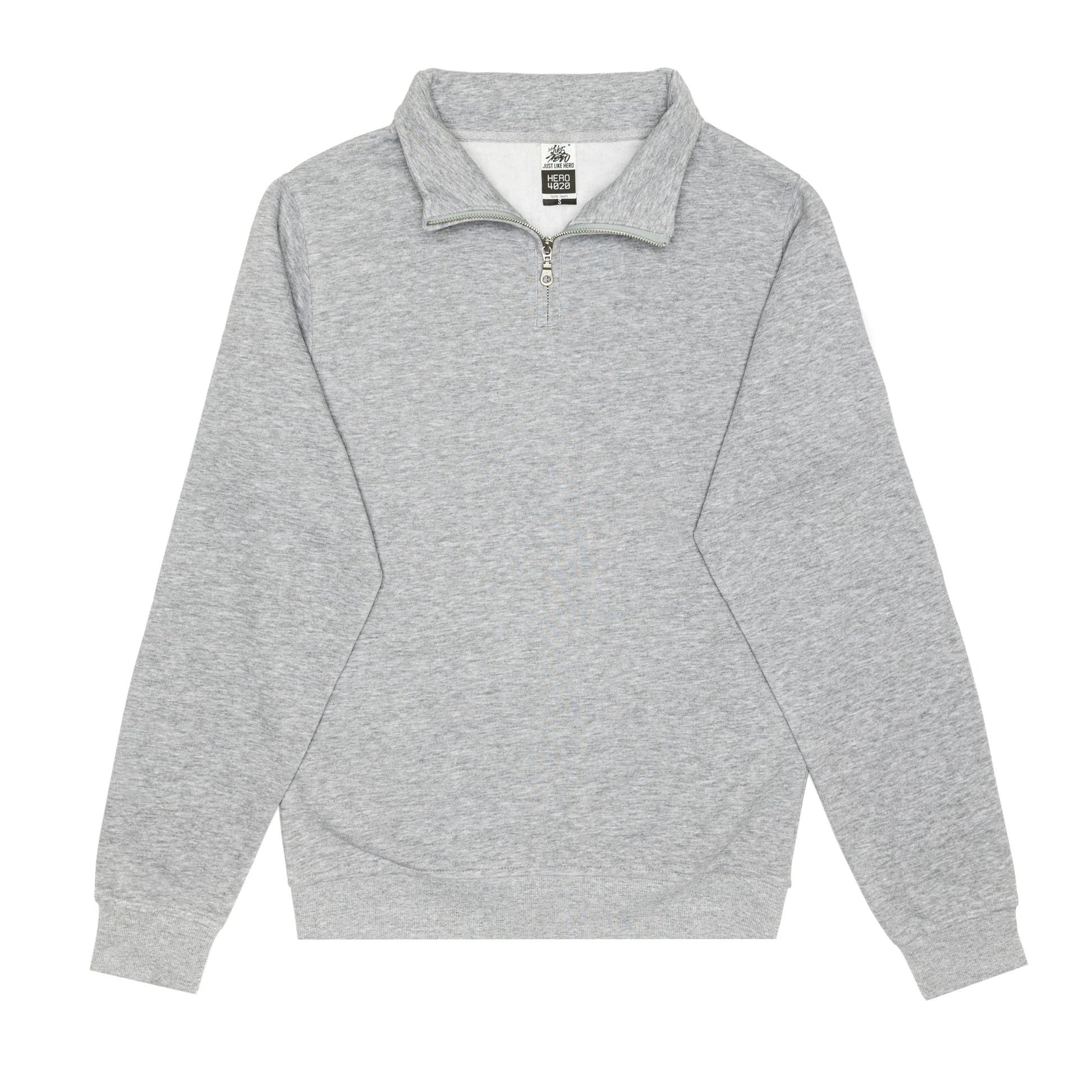 HERO-4020 Unisex Quarter Zip Sweatshirt - Sport Grey - Quarter-Zip