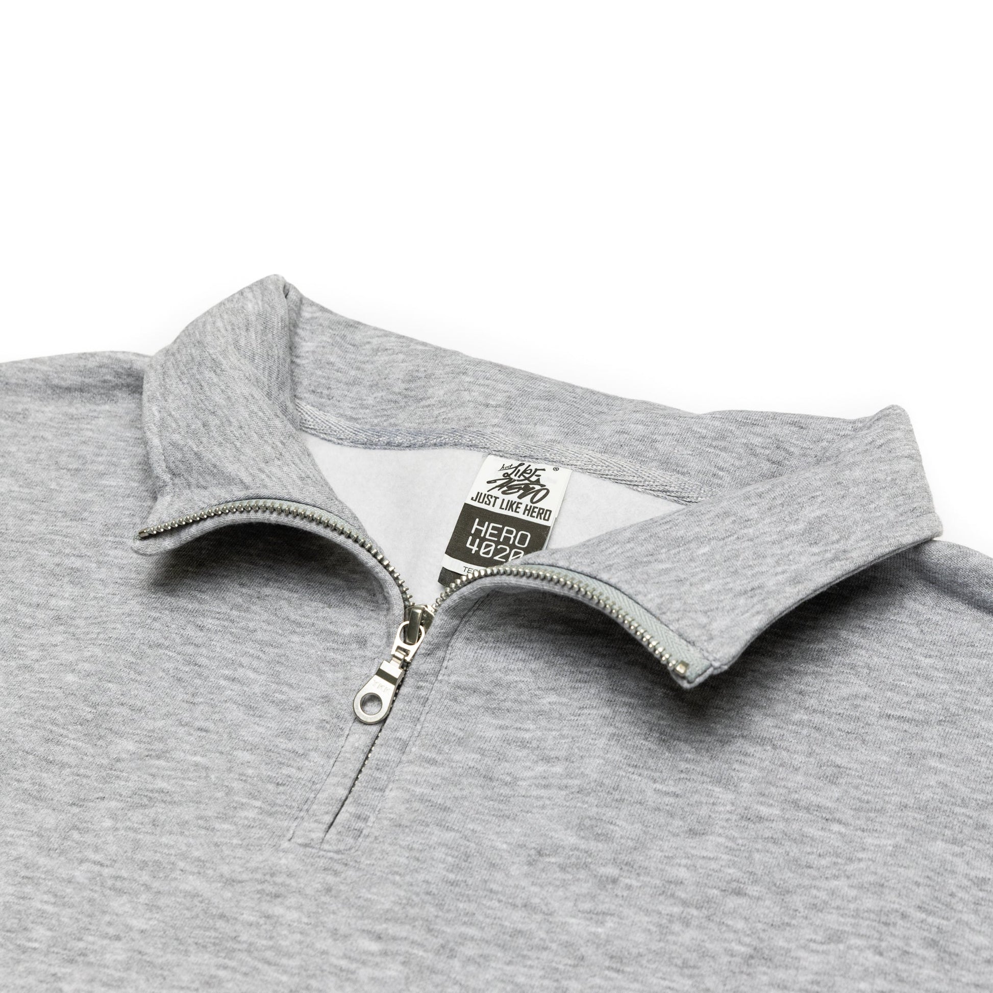 HERO-4020 Unisex Quarter Zip Sweatshirt - Sport Grey - Quarter-Zip