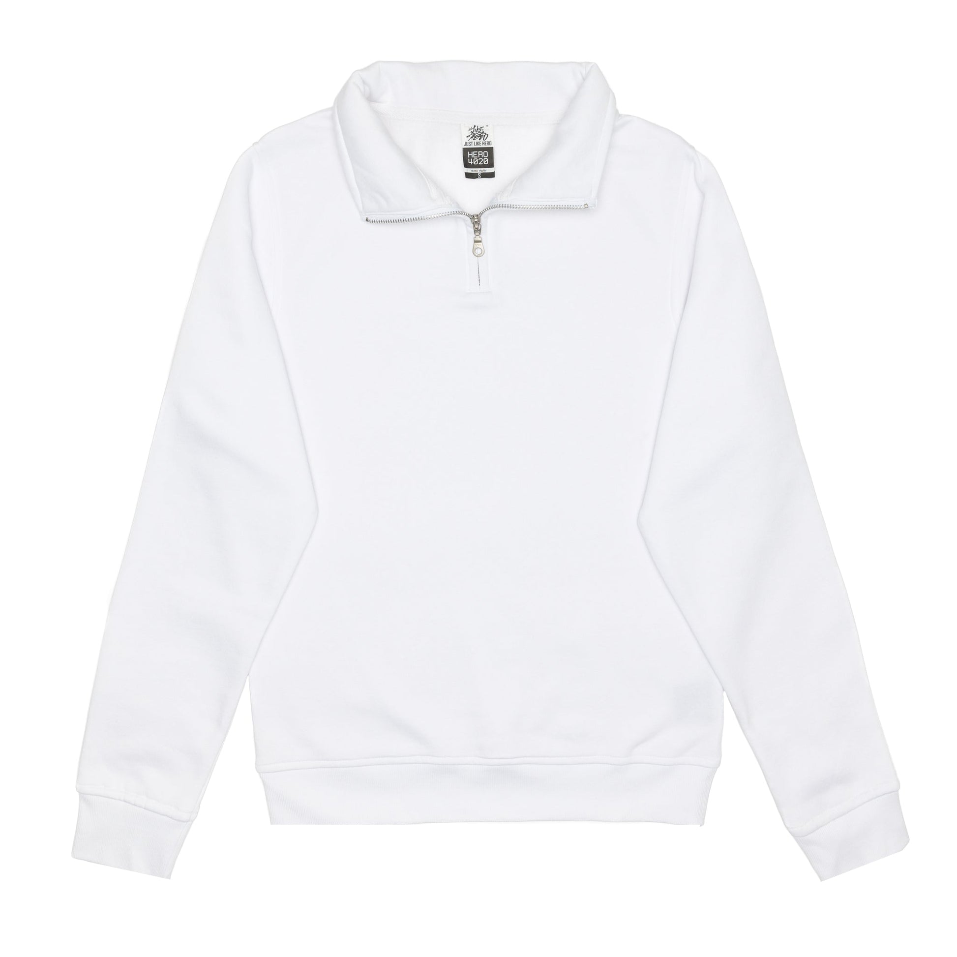 HERO-4020 Youth Quarter Zip Sweatshirt - White (FINAL SALE) - Quarter-Zip