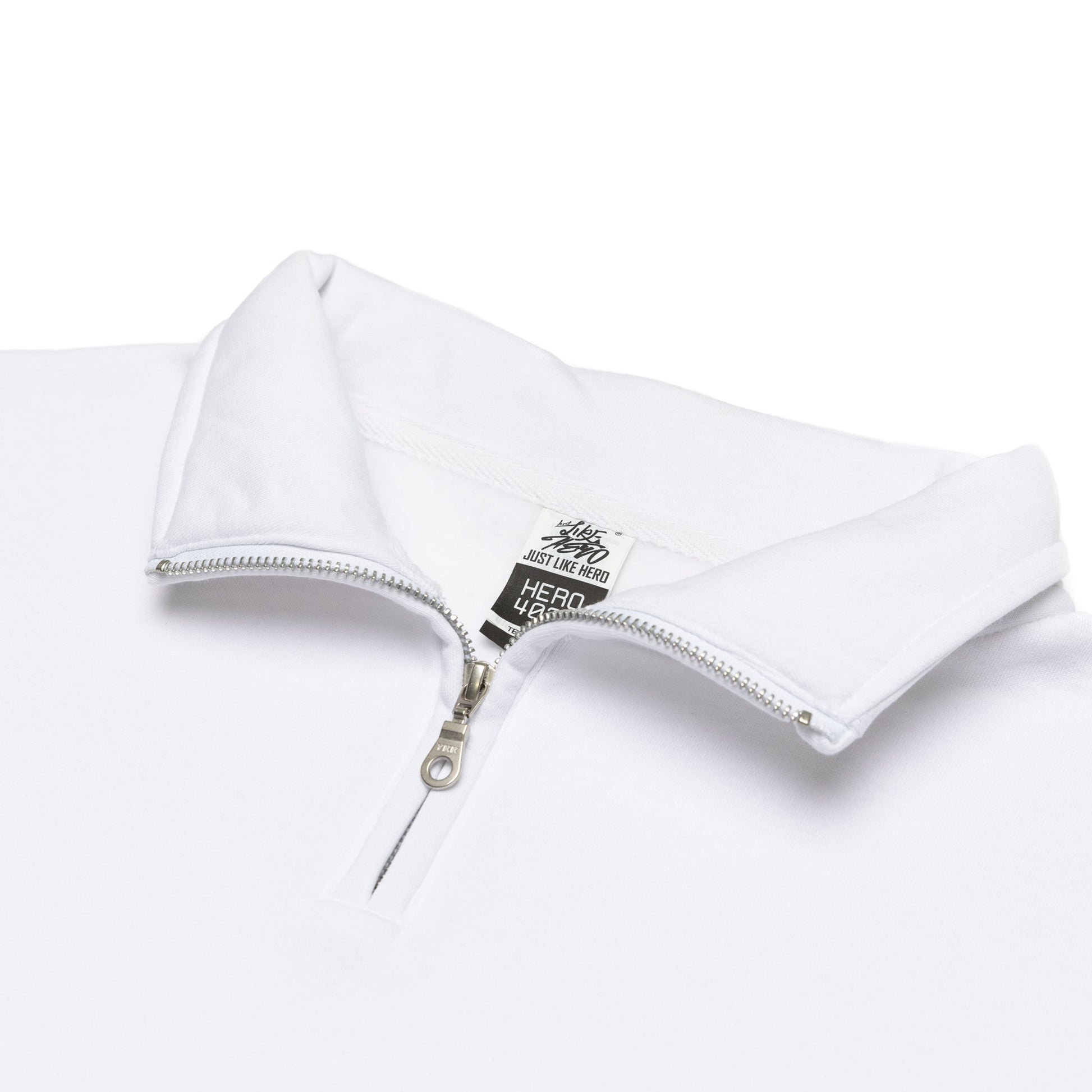 HERO-4020 Unisex Quarter Zip Sweatshirt - White - Quarter-Zip