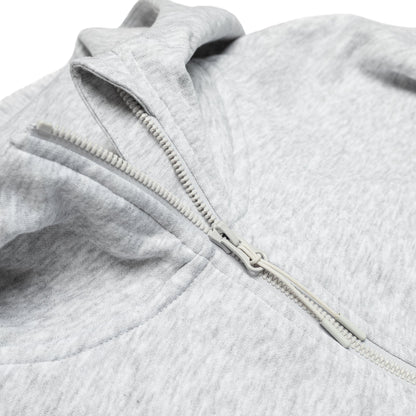 HERO-4220 Unisex Drop Shoulder Scuba 1/2 Zip Hoodie - Ash Heather
