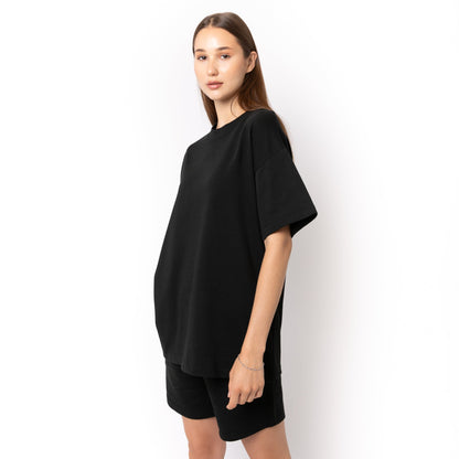 HERO-300 Unisex Super Heavy Oversized Tee - Black - Crewnecks