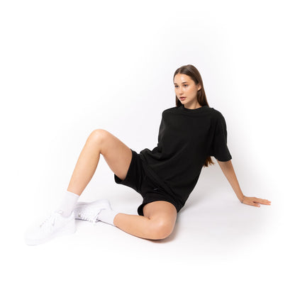 HERO-300 Unisex Super Heavy Oversized Tee - Black - Crewnecks